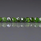3mm Quartz with Chrome Diopside Beads – Faceted Round Micro Gemstone 15" Strand