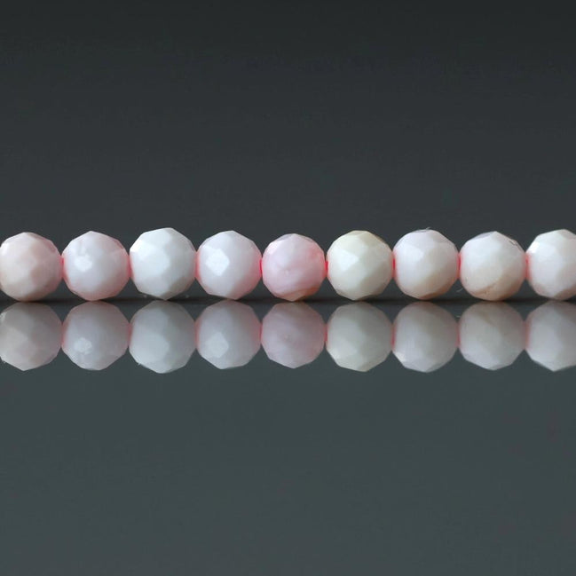 3mm Queen Conch Beads ‚Äì Faceted Round Micro Gemstone 15" Strand