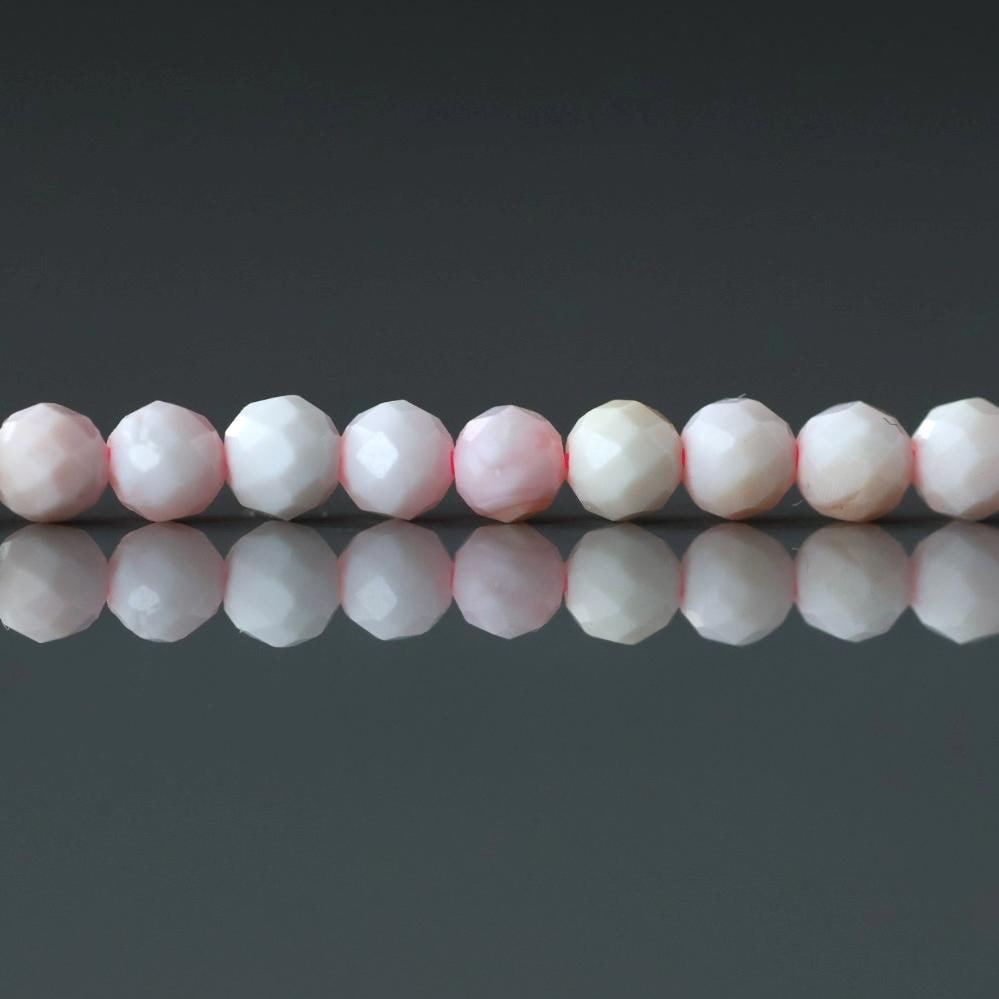 3mm Queen Conch Beads ‚Äì Faceted Round Micro Gemstone 15" Strand