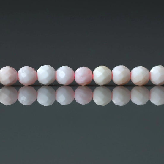 3mm Queen Conch Beads ‚Äì Faceted Round Micro Gemstone 15" Strand