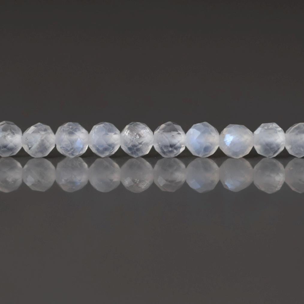 3mm Rainbow Moonstone Faceted Beads 15" Moonstone Gemstone Beads Beading Crafter Gift June Birthstone DIY Jewelry Fertility Stone
