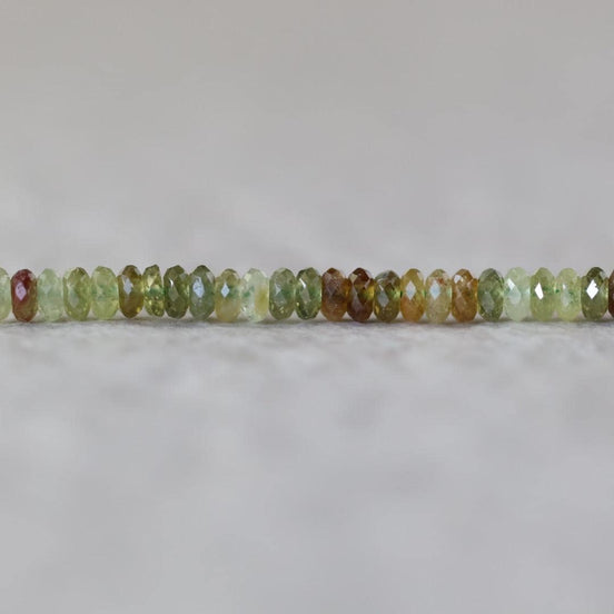 3mm Rare AAA Andradite Garnet Beads Faceted Rondelle Green Garnet Beads 7” Natural Gemstone DIY Jewelry Making Earrings Necklace