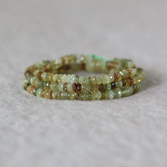 3mm Rare AAA Andradite Garnet Beads Faceted Rondelle Green Garnet Beads 7” Natural Gemstone DIY Jewelry Making Earrings Necklace
