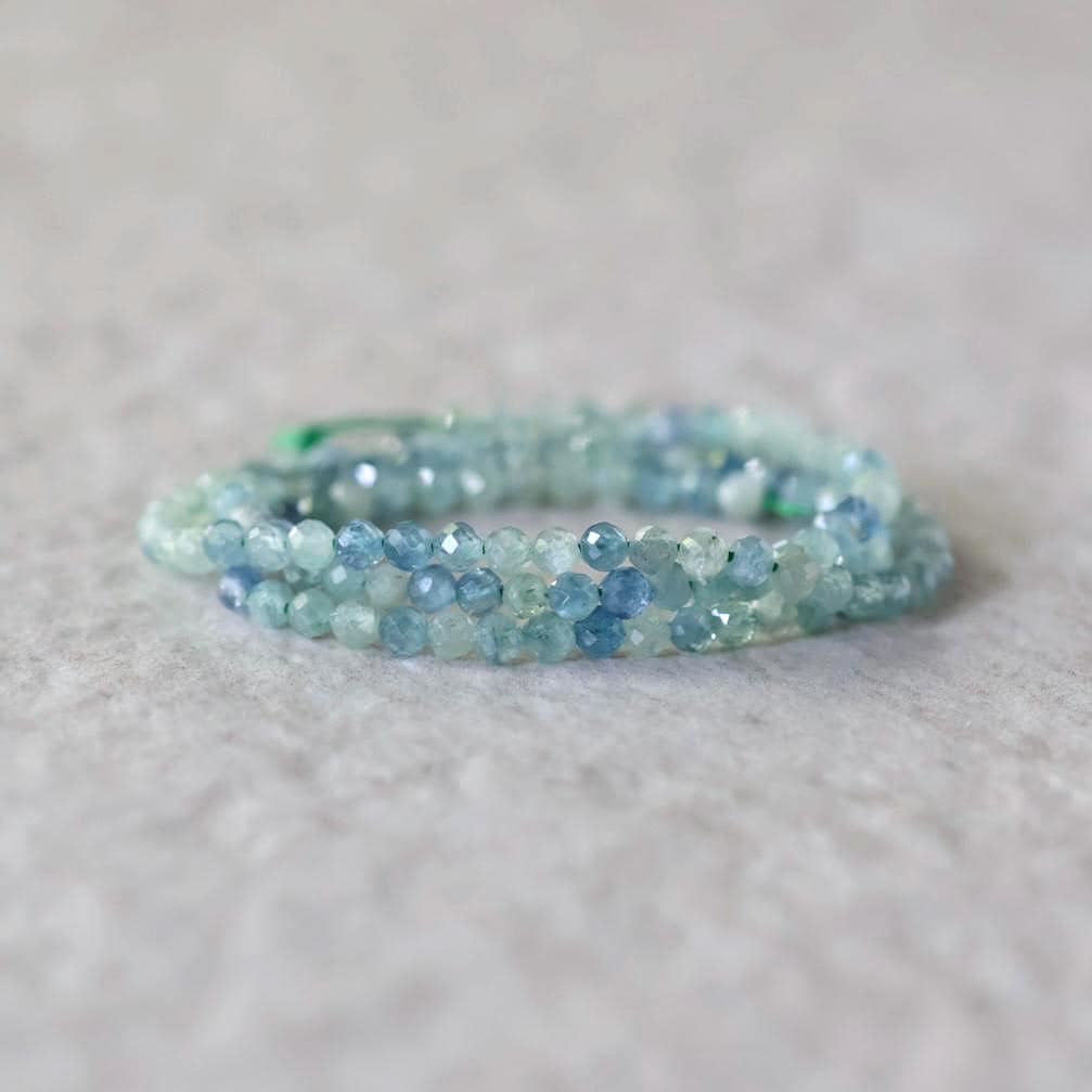3mm Rare Blue Mint Green Kyanite Beads Faceted Round Natural Gemstone for DIY Jewelry Making Beading Supplies