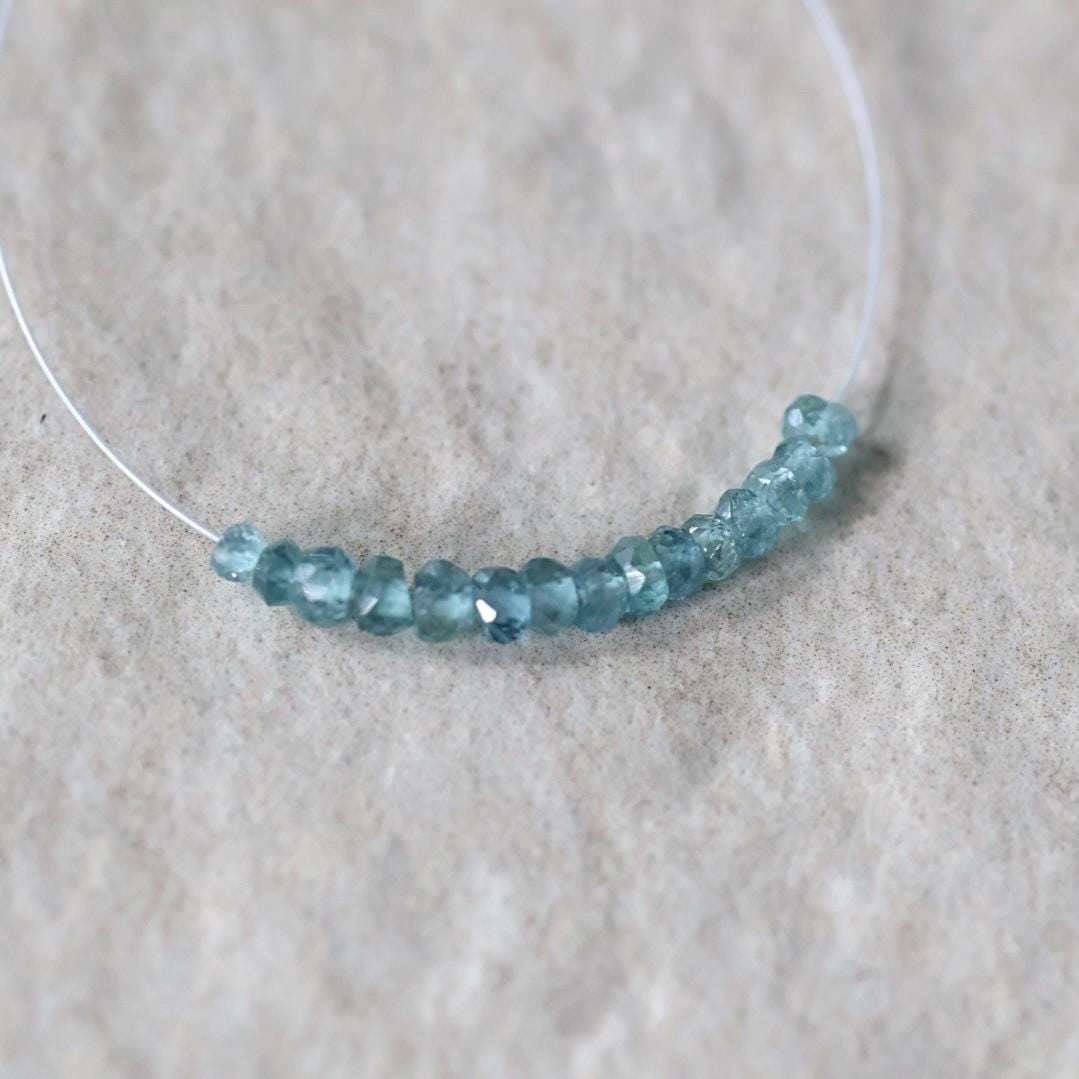 3mm Congo Indicolite Beads - Faceted Rondelle Micro Gemstone 1" Strand