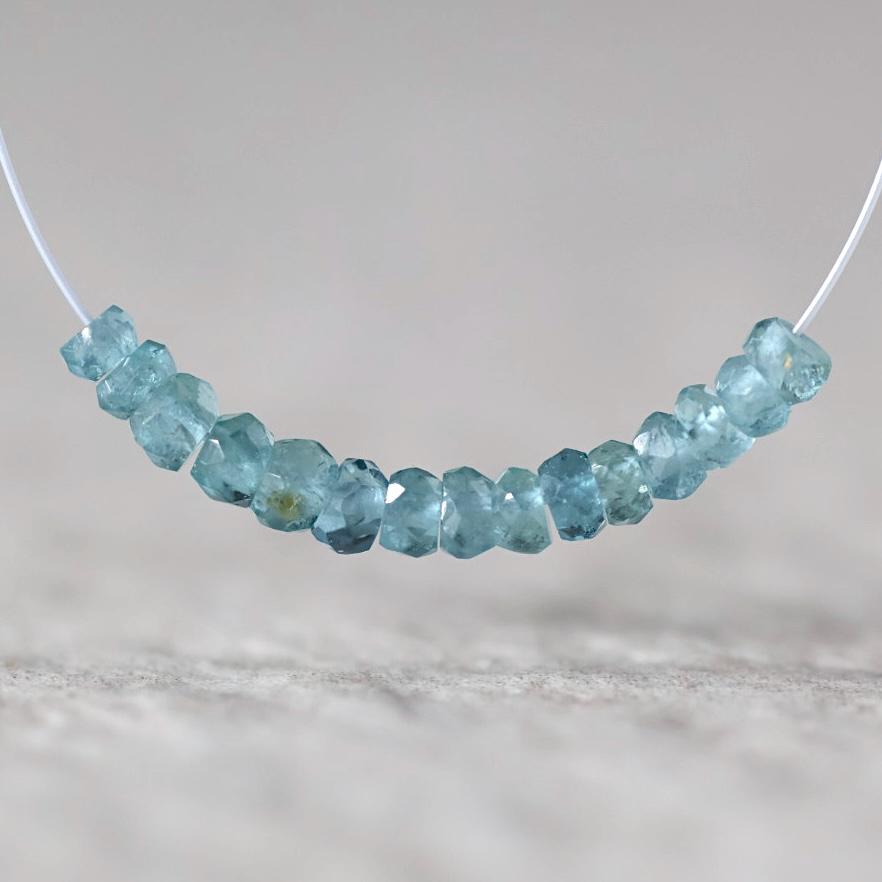 3mm Congo Indicolite Beads - Faceted Rondelle Micro Gemstone 1" Strand