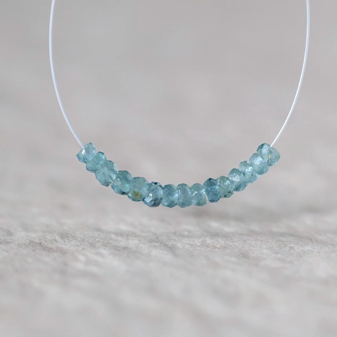 3mm Congo Indicolite Beads - Faceted Rondelle Micro Gemstone 1" Strand
