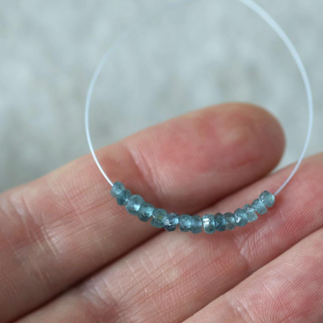 3mm Congo Indicolite Beads - Faceted Rondelle Micro Gemstone 1" Strand