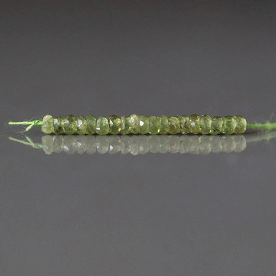 Rare 3mm Demantoid Garnet Rondelle Beads Faceted Beads 1" Natural Green Garnet Gemstone DIY Jewelry Making Gift January Birthstone
