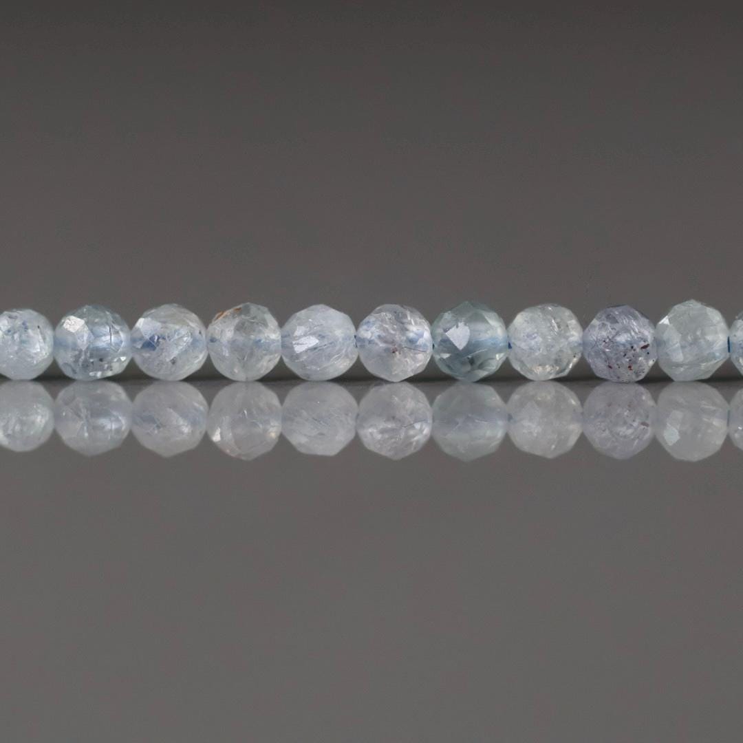 3mm Montana Sapphire Beads - Faceted Round Micro Gemstone 7" Strand