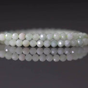 3mm Rare Myanmar Jadeite Beads - Faceted Round Natural Gemstone 7”