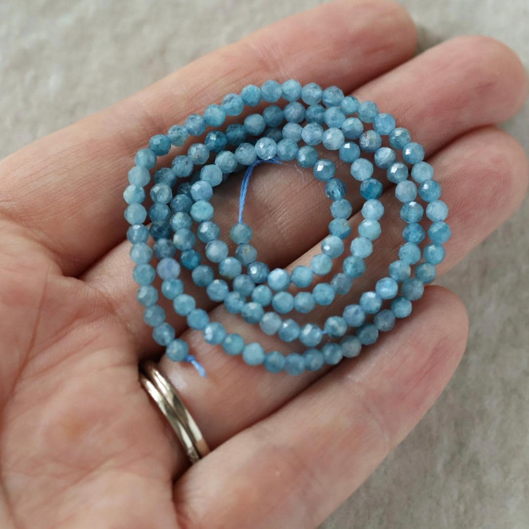 3mm Rare Paraiba Kyanite Beads Faceted Round Natural Gemstone for DIY Jewelry Making Beading Supplies