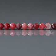 3mm Rare Red Thulite Beads – Faceted Round Micro Gemstone 6.5