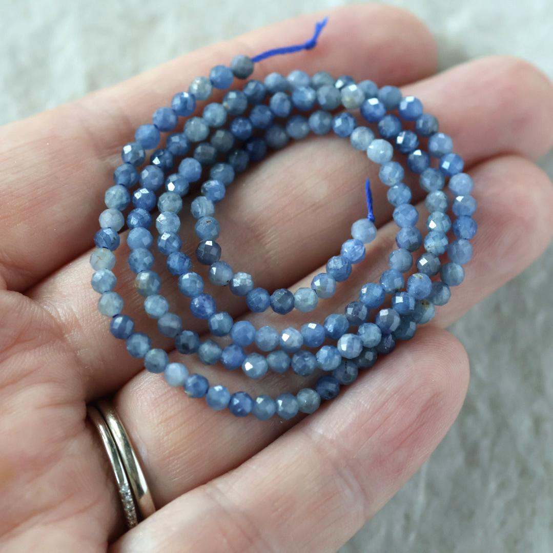 3mm Sri Lanka Sapphire Beads – Faceted Round Micro Gemstone - 16 pcs