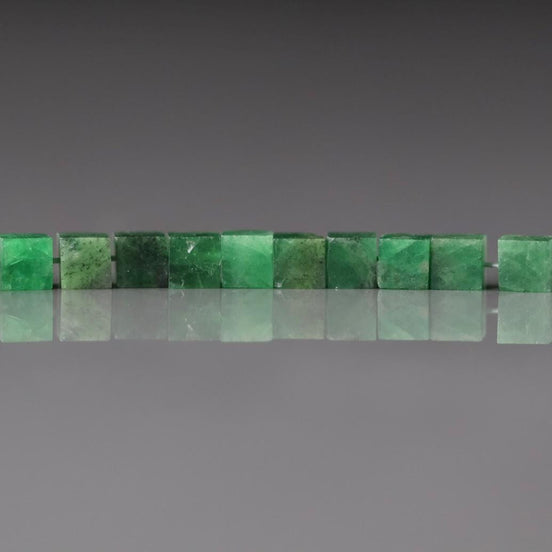 3mm Raw Tsavorite Garnet Cube Beads 14 Pcs Natural Tsavorite Green Garnet Gemstone Beads Crystal Beading Crafter Gift January Birthstone