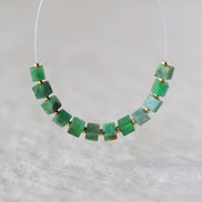 3mm Raw Tsavorite Garnet Cube Beads – Micro Gemstone - 14 pcs