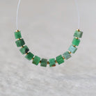 3mm Raw Tsavorite Garnet Cube Beads – Micro Gemstone - 14 pcs