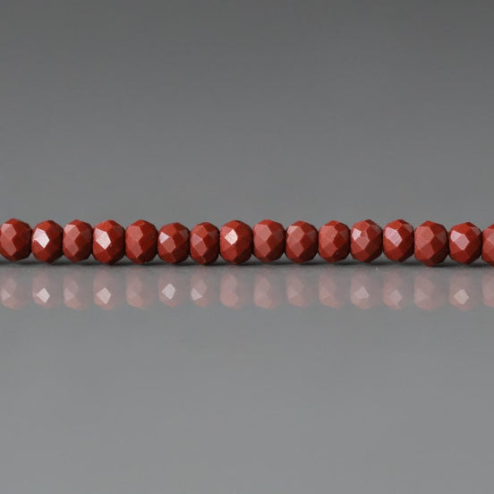 3mm Red Jasper Beads Rondelle Faceted Genuine Small Red Jasper Beads 12.5" Gemstone Beads for Jewelry Making Beading Gift for Crafter