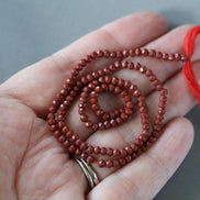3mm Red Jasper Beads - Faceted Rondelle Micro Gemstone 12.5