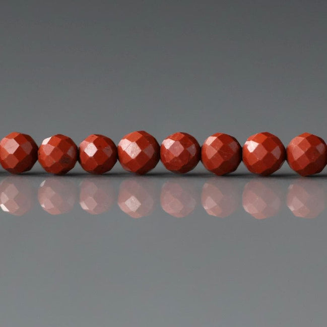 3mm Red Jasper Beads Micro Faceted Genuine Small Red Jasper Beads 15" Gemstone Beads for Jewelry Making Beading Gift for Crafter