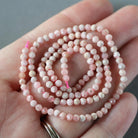 3mm Rhodochrosite Beads ‚Äì Faceted Round Micro Gemstone 15" Strand