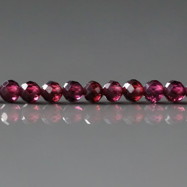 3mm AAA Rhodolite Garnet Beads Faceted Beads 15" Natural Purple Garnet Gemstone Beads Beading Crafter Gift