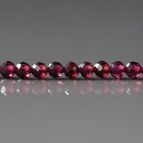 3mm AAA Rhodolite Garnet Beads Faceted Beads 15" Natural Purple Garnet Gemstone Beads Beading Crafter Gift