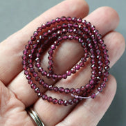3mm AAA Rhodolite Garnet Beads Faceted Beads 15