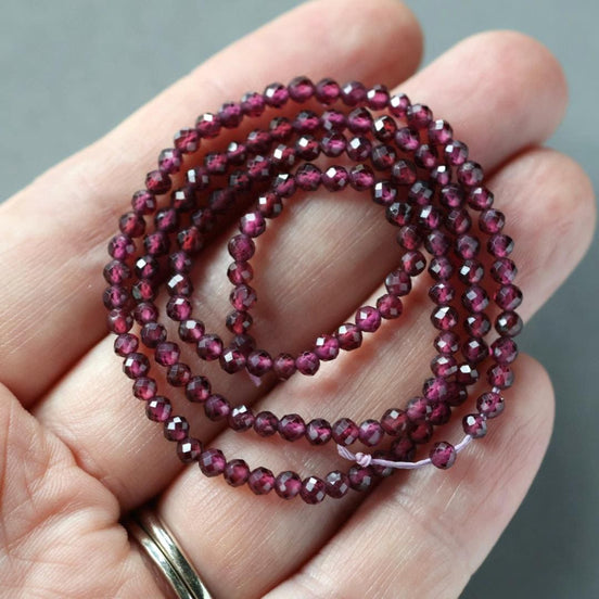 3mm AAA Rhodolite Garnet Beads Faceted Beads 15" Natural Purple Garnet Gemstone Beads Beading Crafter Gift