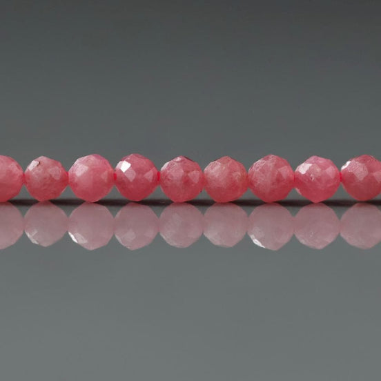 3mm AAA Rhodonite Beads Faceted 15" Pink Genuine Gemstone Beads for Jewelry Making Beading Craft Gift Beads Self-Love Abundance