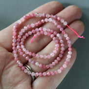 3mm Rare Rhodonite Beads in Quartz Matrix Faceted 15
