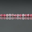 3mm Rhodonite in Quartz Matrix Beads - Faceted Round Micro Gemstone 15" Strand