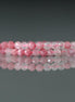 3mm Rhodonite in Quartz Matrix Beads - Faceted Round Micro Gemstone 15" Strand