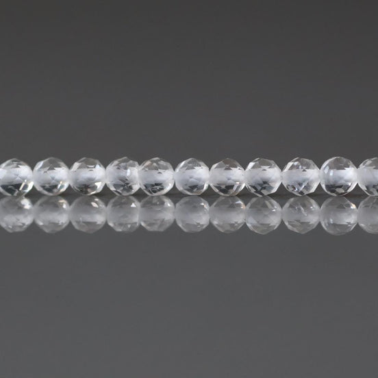3mm AAA Rock Quartz Faceted Beads 15" Clear Crystal Quartz Genuine Gemstone Beads for Jewelry Making Beading Craft Gift April Birthstone