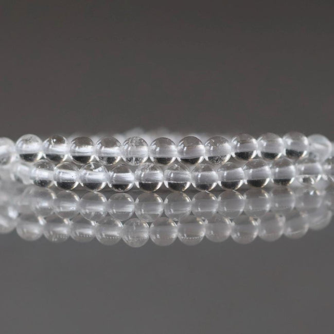 3mm AAA Rock Quartz Beads Smooth 15" Clear Crystal Quartz Smooth Genuine Gemstone Beads Jewelry Making Beading Craft Gift April Birthstone