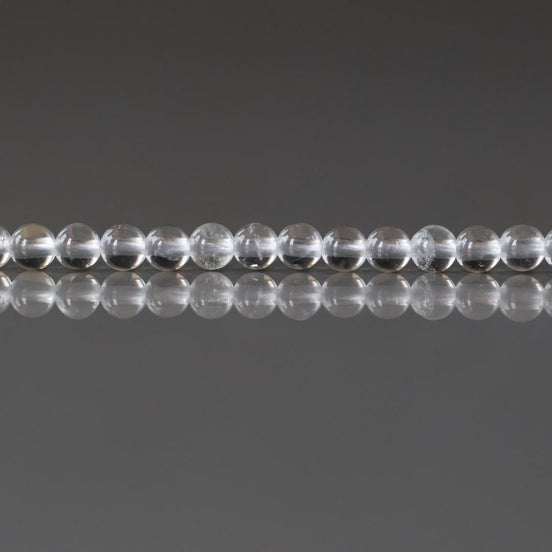 3mm Rock Quartz Beads - Smooth Round Micro Gemstone 15" Strand