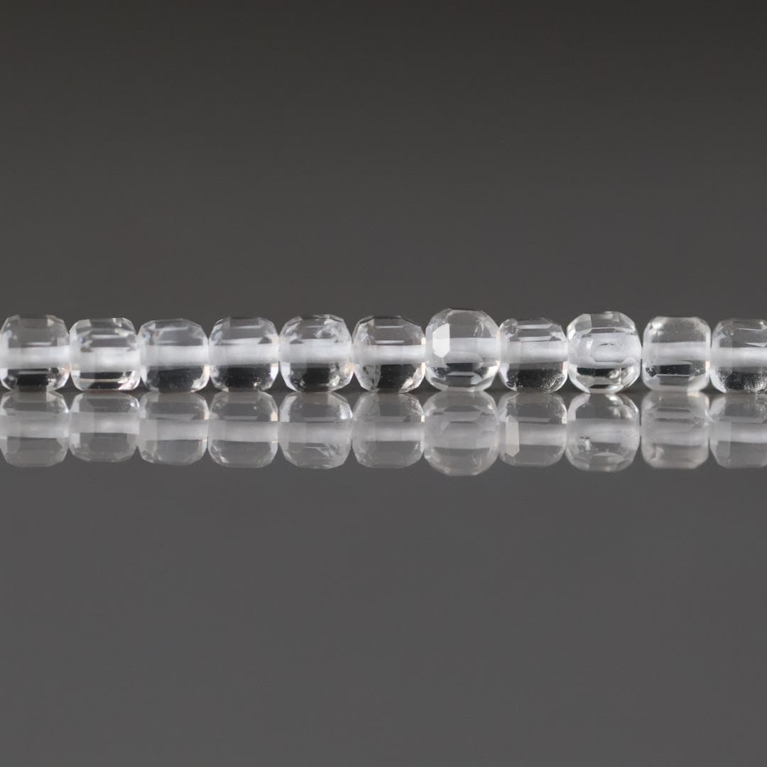 3mm AAA Rock Quartz Faceted Cube Beads 15" Clear Crystal Quartz Genuine Gemstone Beads Jewelry Making Beading Craft Gift April Birthstone