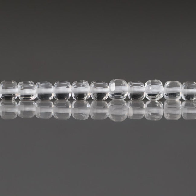 3mm AAA Rock Quartz Faceted Cube Beads 15" Clear Crystal Quartz Genuine Gemstone Beads Jewelry Making Beading Craft Gift April Birthstone