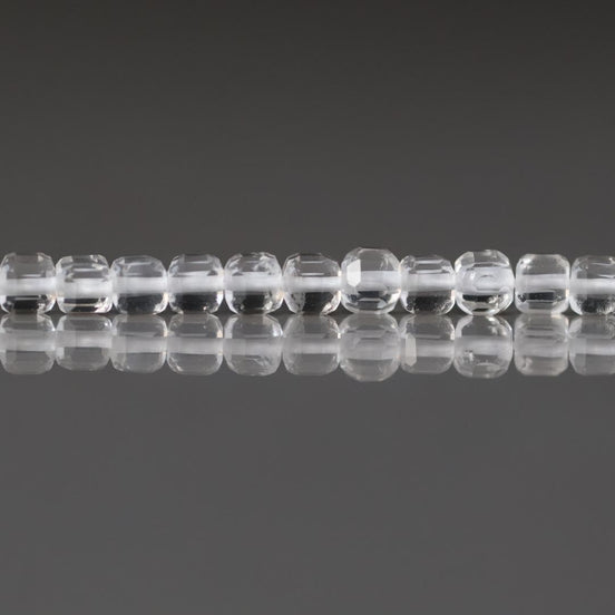 3mm AAA Rock Quartz Faceted Cube Beads 15" Clear Crystal Quartz Genuine Gemstone Beads Jewelry Making Beading Craft Gift April Birthstone