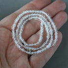 3mm Rock Quartz Cube Beads - Faceted Cube Micro Gemstone 15" Strand