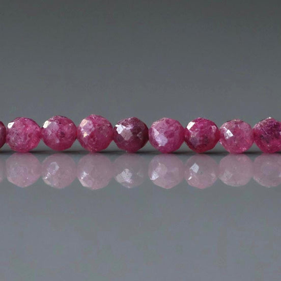 3mm Ruby Beads Faceted Beads 15" Natural Ruby Pink Purple Ruby Gemstone Beads Beading Crafter Gift July Birthstone DIY Jewelry