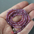 3mm Ruby Beads – Faceted Round Micro Gemstone 15" Strand