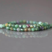 3mm Natural Ruby Fuchsite Micro Faceted Beads Genuine Small Green Beads 15
