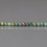 3mm Natural Ruby Fuchsite Micro Faceted Beads Genuine Small Green Beads 15