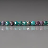 3mm Natural Ruby in Verdite Faceted Fluorescent Ruby Beads Genuine Small Beads 15