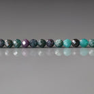 3mm Ruby in Verdite Beads – Faceted Round Florescent Micro Gemstone 15" Strand