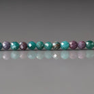 3mm Ruby in Verdite Beads – Faceted Round Florescent Micro Gemstone 15" Strand