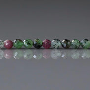 3mm Natural Ruby Zoisite Micro Faceted Beads Genuine Small Green Beads 15