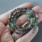 3mm Ruby Zoisite Beads – Faceted Round Micro Gemstone 15" Strand