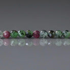 3mm Ruby Zoisite Beads – Faceted Round Micro Gemstone 15" Strand